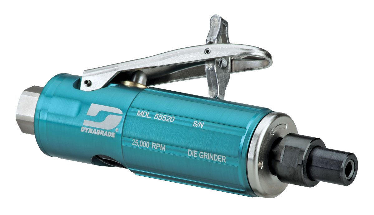 .3 hp Straight-Line Die Grinder, Aluminum Housing: 25,000 RPM, Rear Exhaust, 1/4" Collet
