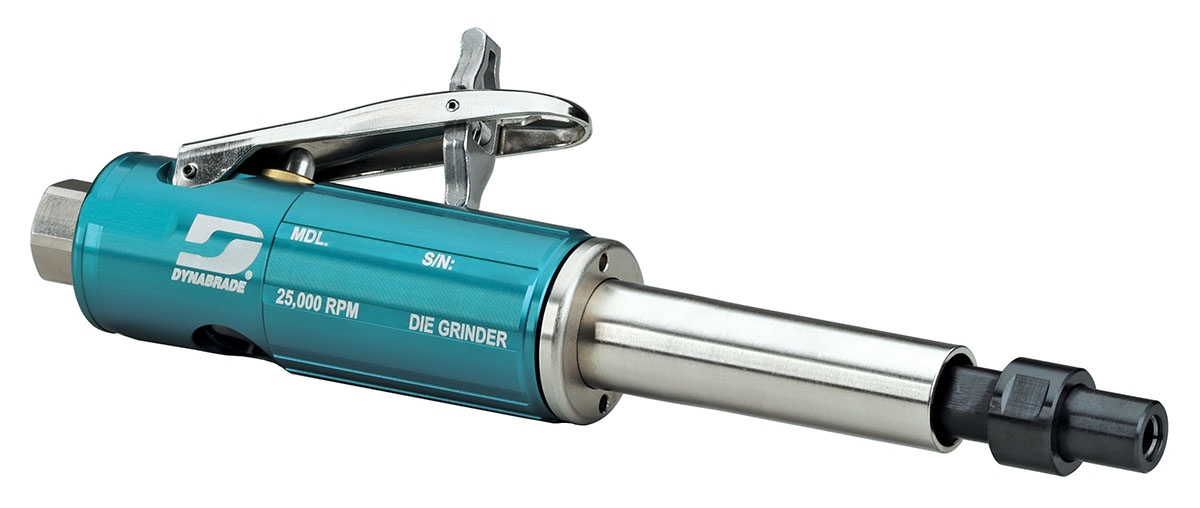 .3 hp Straight-Line, 3" Extended Die Grinder, Aluminum Housing: 25,000 RPM, Rear Exhaust, 1/4" Collet