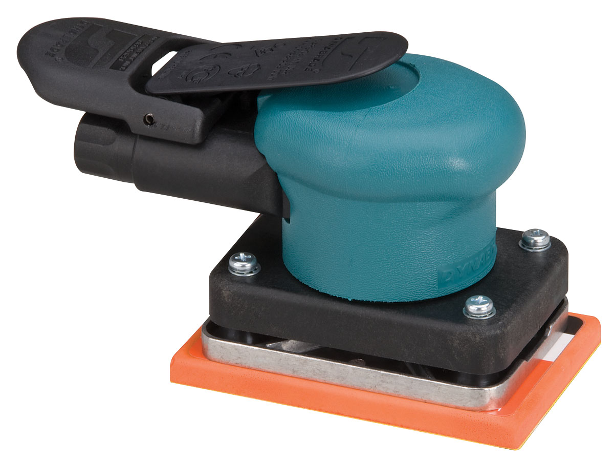 3" (76 mm) W x 4-1/4" (108 mm) L Dynabug II Orbital Sander, Non-Vacuum: .11 hp, 10,000 RPM, 3/32" (2 mm) Dia. Orbit, Rear Exhaust
