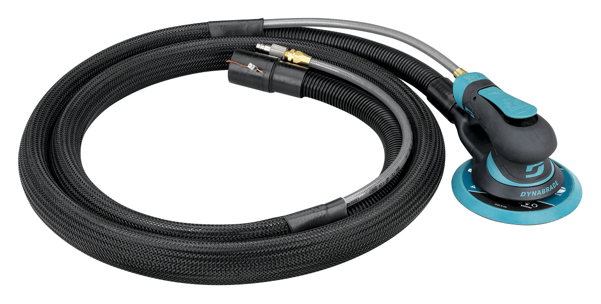 6" Extreme ROS, Cen-Vac, 3/16": 0.3 hp, 12,000 RPM, 3/16" (5 mm) Dia. Orbit, Rear Exhaust, Hook-Face w/ESD Hose Ass'y